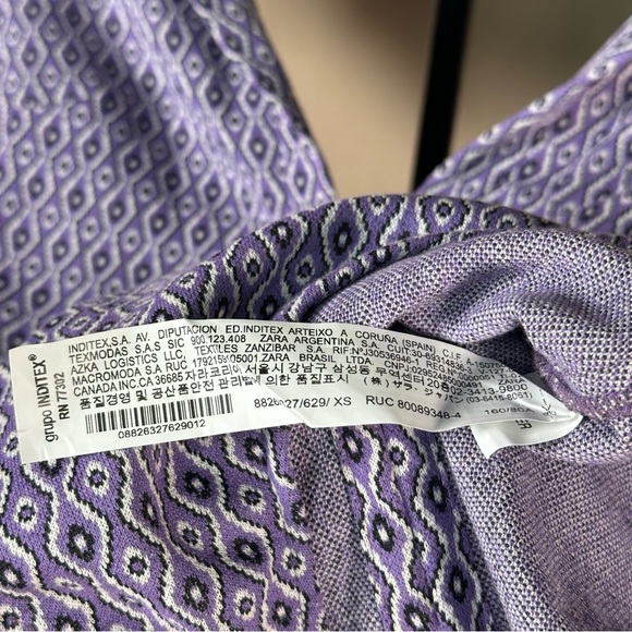 Zara Purple, Grey Printed Open Back Jumpsuit Size XS NWOT - Picture 13 of 14